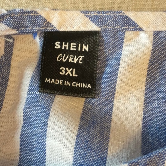 SHEIN Blue and White Striped Midi Dress - Picture 6 of 8